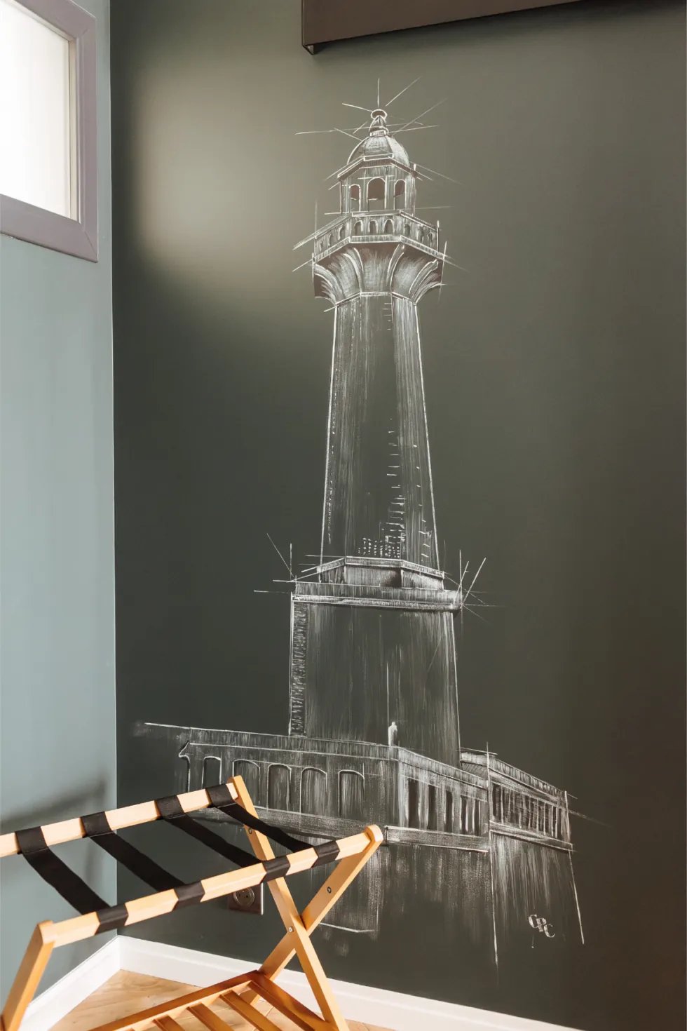 Détail du phare dans la chambre Les Champs Saint-Martin